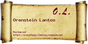 Orenstein Lantos névjegykártya